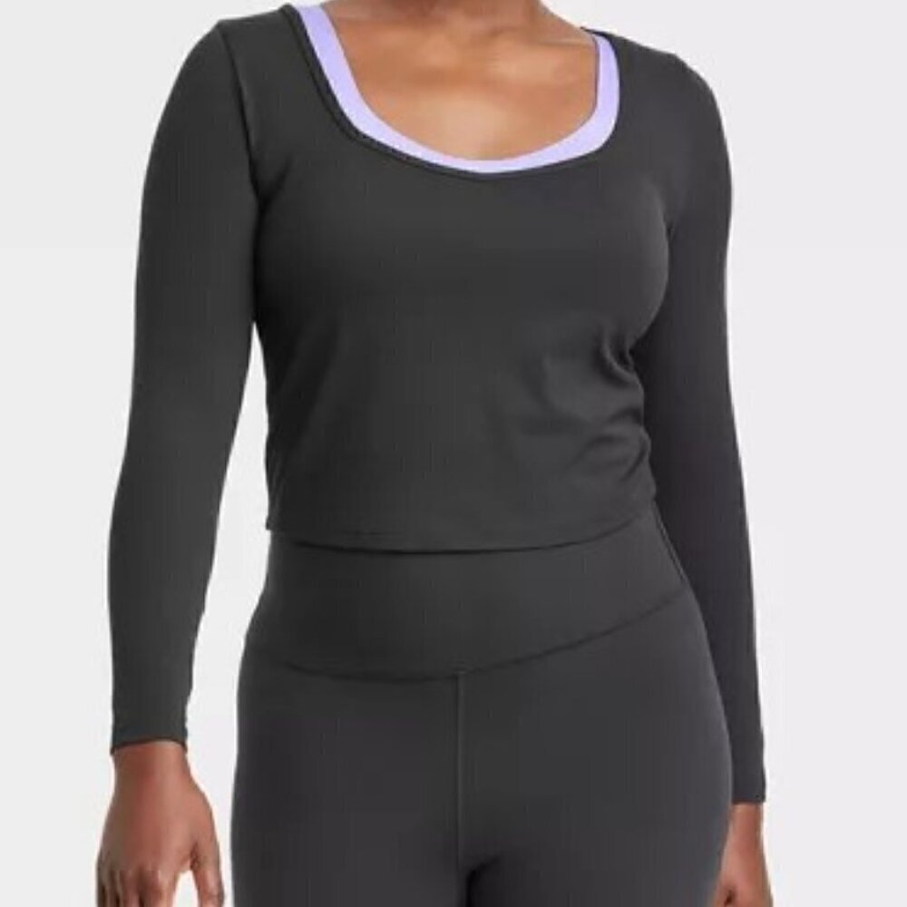 NWT All in Motion Everyday Soft Longsleeve Crop - L Black
